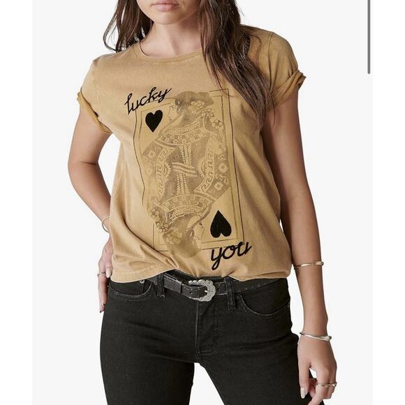 Lucky Brand Women’s Lucky You Card Classic Crew Size Medium - Picture 1 of 9